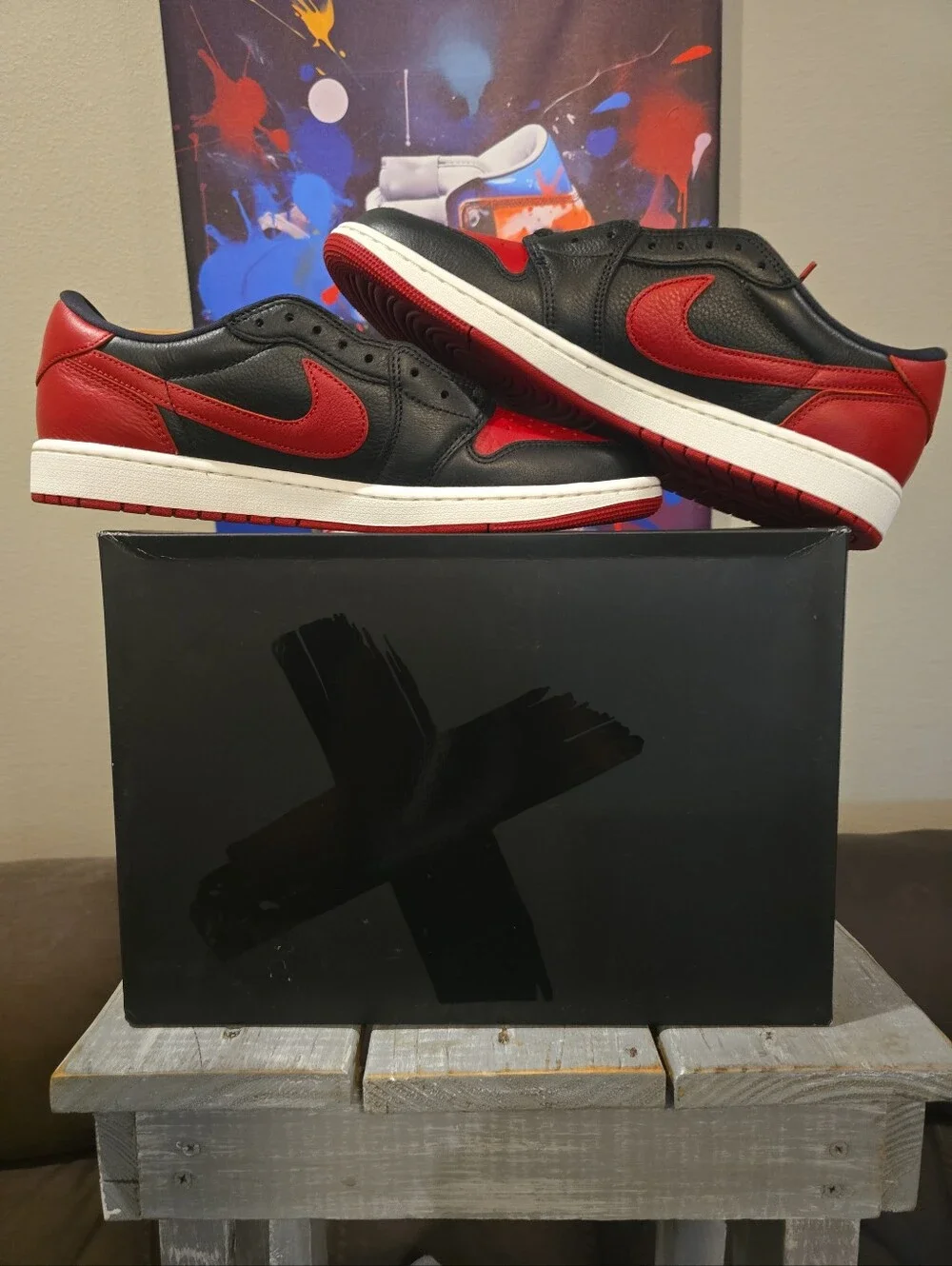 Nike Air Jordan 1 Retro Low OG Banned Bred Black Varsity Red IW6276-001 Men's 12